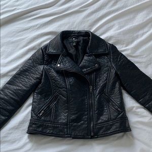 Faux leather moto jacket